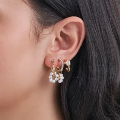 Creolen-Set - Pearly Flowers