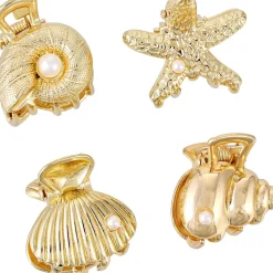 Haarklammer-Set - Golden Shells