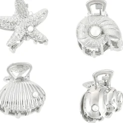 Haarklammer-Set - Silver Shells