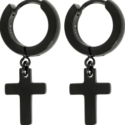 Herren Creolen - Black Cross
