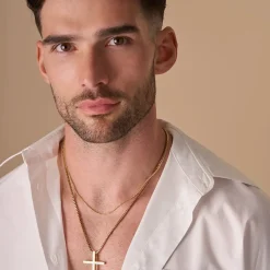 Herren Kette - Gold Cross