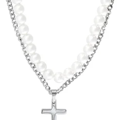 Herren Layering Kette - White Pearls