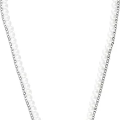 Herren Layering Kette - White Pearls