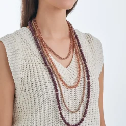 Layering Kette - Brown Beads