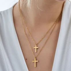 Layering Kette - Glossy Cross