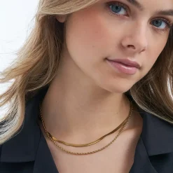 Layering Kette - Golden Steel