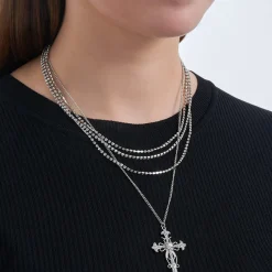 Layering Kette - Rhinestone Cross