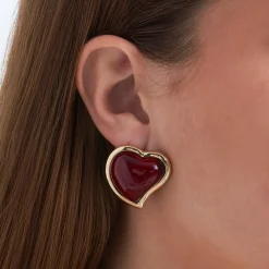 Ohrstecker - Burgundy Hearts