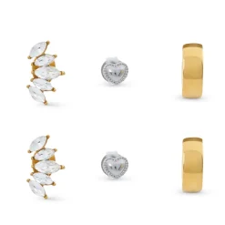 Ohrstecker-Set - Triple Steel