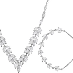 Schmuckset - Zirconia Leaves